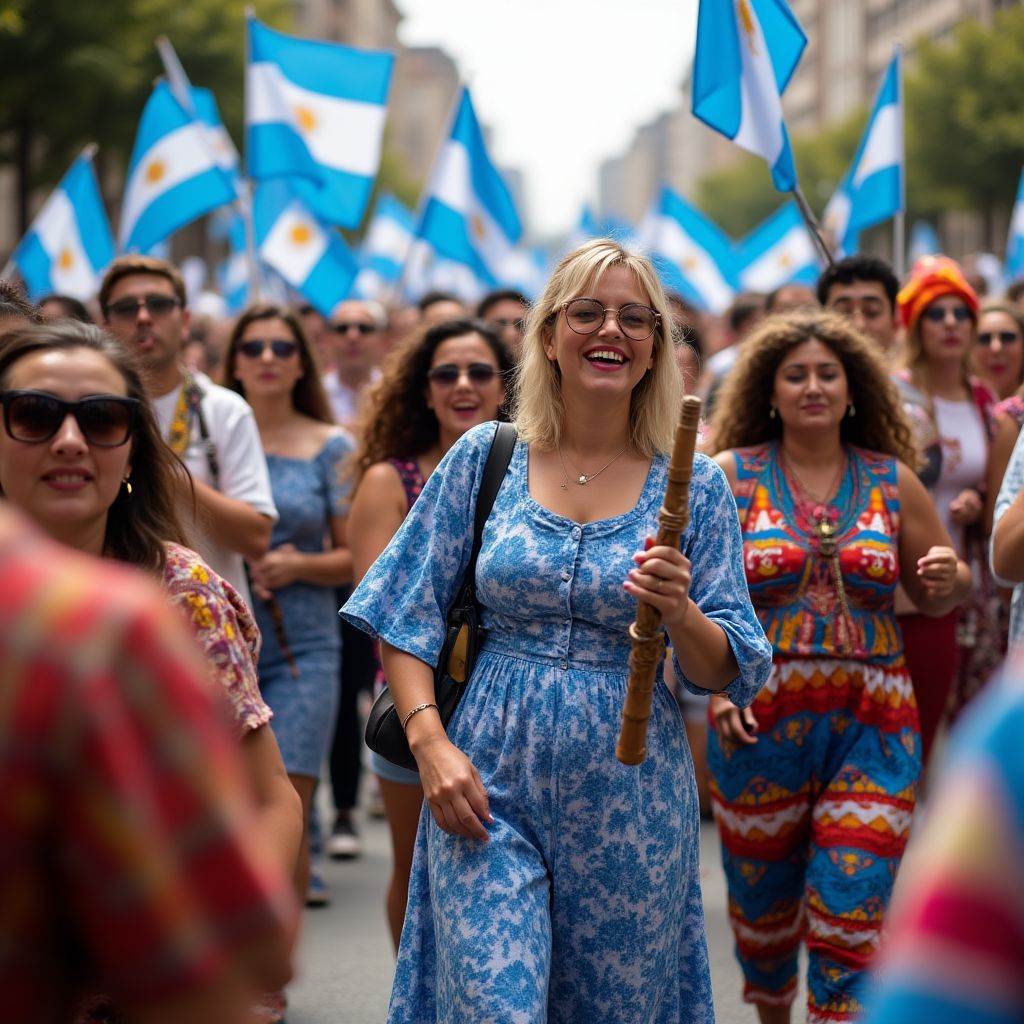 Equipo de Festivales Argentinos celebrando un evento cultural